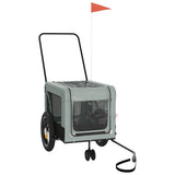 NNEVL Pet Bike Trailer Grey and Black Oxford Fabric and Iron