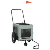 NNEVL Pet Bike Trailer Grey and Black Oxford Fabric and Iron