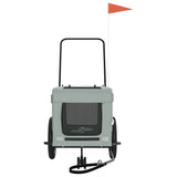 NNEVL Pet Bike Trailer Grey and Black Oxford Fabric and Iron