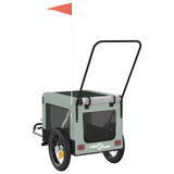NNEVL Pet Bike Trailer Grey and Black Oxford Fabric and Iron