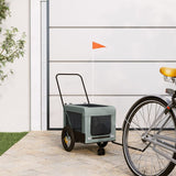 NNEVL Pet Bike Trailer Grey and Black Oxford Fabric and Iron