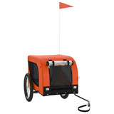 NNEVL Pet Bike Trailer Orange and Black Oxford Fabric and Iron