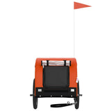 NNEVL Pet Bike Trailer Orange and Black Oxford Fabric and Iron