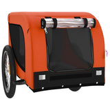 NNEVL Pet Bike Trailer Orange and Black Oxford Fabric and Iron