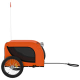 NNEVL Pet Bike Trailer Orange and Black Oxford Fabric and Iron