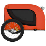 NNEVL Pet Bike Trailer Orange and Black Oxford Fabric and Iron