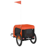 NNEVL Pet Bike Trailer Orange and Black Oxford Fabric and Iron