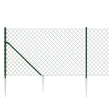 NNEVL Chain Link Fence with Spike Anchors Green 1x10 m