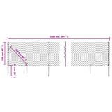 NNEVL Chain Link Fence with Spike Anchors Green 1x10 m