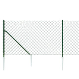 NNEVL Chain Link Fence with Spike Anchors Green 1x25 m
