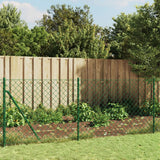 NNEVL Chain Link Fence with Spike Anchors Green 1x25 m