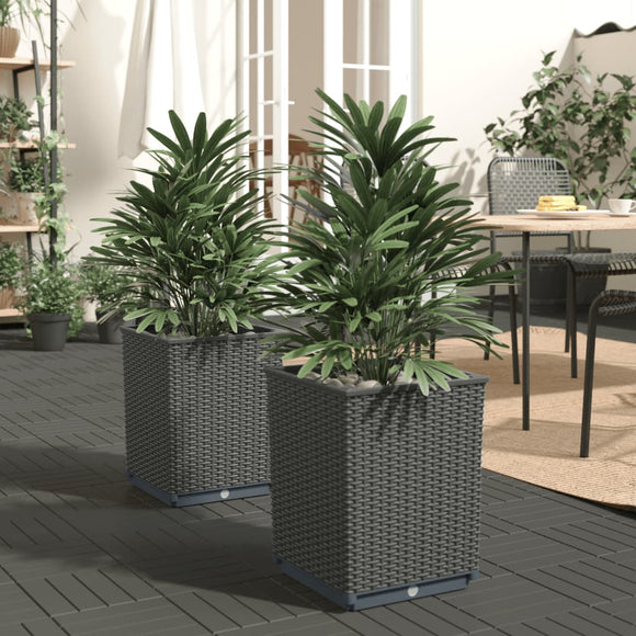 NNEVL Planters 2 pcs Black 30x30x37 cm Polypropylene