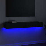 NNEVL TV Cabinet with LED Lights Black 120x35x15.5 cm