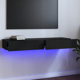 NNEVL TV Cabinet with LED Lights Black 120x35x15.5 cm
