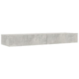 NNEVL TV Cabinet with LED Lights Concrete Grey 120x35x15.5 cm