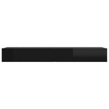 NNEVL TV Cabinet with LED Lights High Gloss Black 120x35x15.5 cm