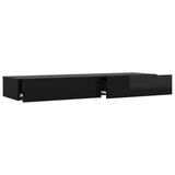 NNEVL TV Cabinet with LED Lights High Gloss Black 120x35x15.5 cm