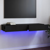 NNEVL TV Cabinet with LED Lights High Gloss Black 120x35x15.5 cm