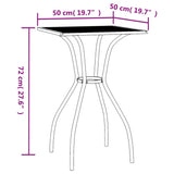 NNEVL Garden Table Anthracite 50x50x72 cm Steel Mesh