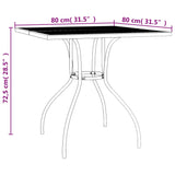NNEVL Garden Table Anthracite 80x80x72.5 cm Steel Mesh