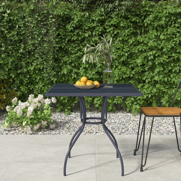 NNEVL Garden Table Anthracite 80x80x72.5 cm Steel Mesh