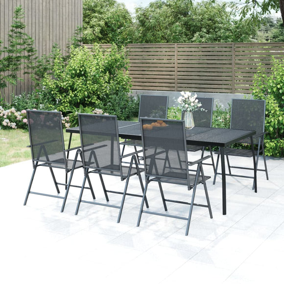 NNEVL Garden Table Anthracite 200x100x72 cm Steel Mesh