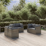 NNEVL Garden Corner Sofas 6 pcs Grey 57x57x56 cm Poly Rattan