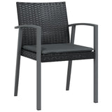 NNEVL Garden Chairs with Cushions 2 pcs Black 56.5x57x83 cm Poly Rattan