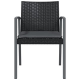 NNEVL Garden Chairs with Cushions 2 pcs Black 56.5x57x83 cm Poly Rattan