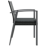 NNEVL Garden Chairs with Cushions 2 pcs Black 56.5x57x83 cm Poly Rattan