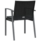 NNEVL Garden Chairs with Cushions 2 pcs Black 56.5x57x83 cm Poly Rattan
