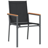 NNEVL Garden Chairs 2 pcs Black 55x61.5x90 cm Textilene and Steel