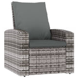 NNEVL Garden Reclining Chair with Cushions Grey Poly Rattan