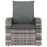 NNEVL Garden Reclining Chair with Cushions Grey Poly Rattan