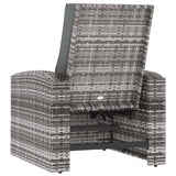 NNEVL Garden Reclining Chair with Cushions Grey Poly Rattan