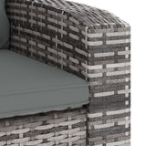 NNEVL Garden Reclining Chair with Cushions Grey Poly Rattan