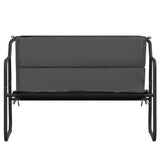 NNEVL 2-Seater Garden Bench with Cushion Anthracite Steel
