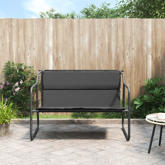 NNEVL 2-Seater Garden Bench with Cushion Anthracite Steel