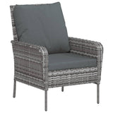 NNEVL Garden Chair with Footstool Grey Poly Rattan