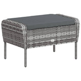 NNEVL Garden Chair with Footstool Grey Poly Rattan