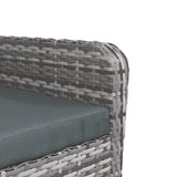 NNEVL Garden Chair with Footstool Grey Poly Rattan