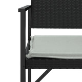 NNEVL 2-Seater Garden Bench with Cushion Black Poly Rattan
