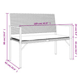 NNEVL 2-Seater Garden Bench with Cushion Black Poly Rattan