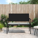NNEVL 2-Seater Garden Bench with Cushion Black Poly Rattan