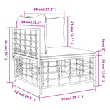 NNEVL Garden Corner Sofa with Beige Cushions Poly Rattan