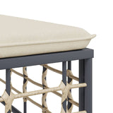 NNEVL Garden Middle Sofa with Beige Cushions Poly Rattan