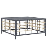 NNEVL Garden Table Anthracite 70x70x34 cm Poly Rattan