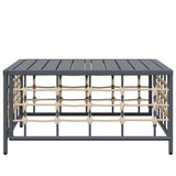 NNEVL Garden Table Anthracite 70x70x34 cm Poly Rattan