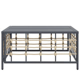 NNEVL Garden Table Anthracite 70x70x34 cm Poly Rattan