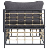NNEVL Garden Corner Sofa with Dark Grey Cushions Poly Rattan